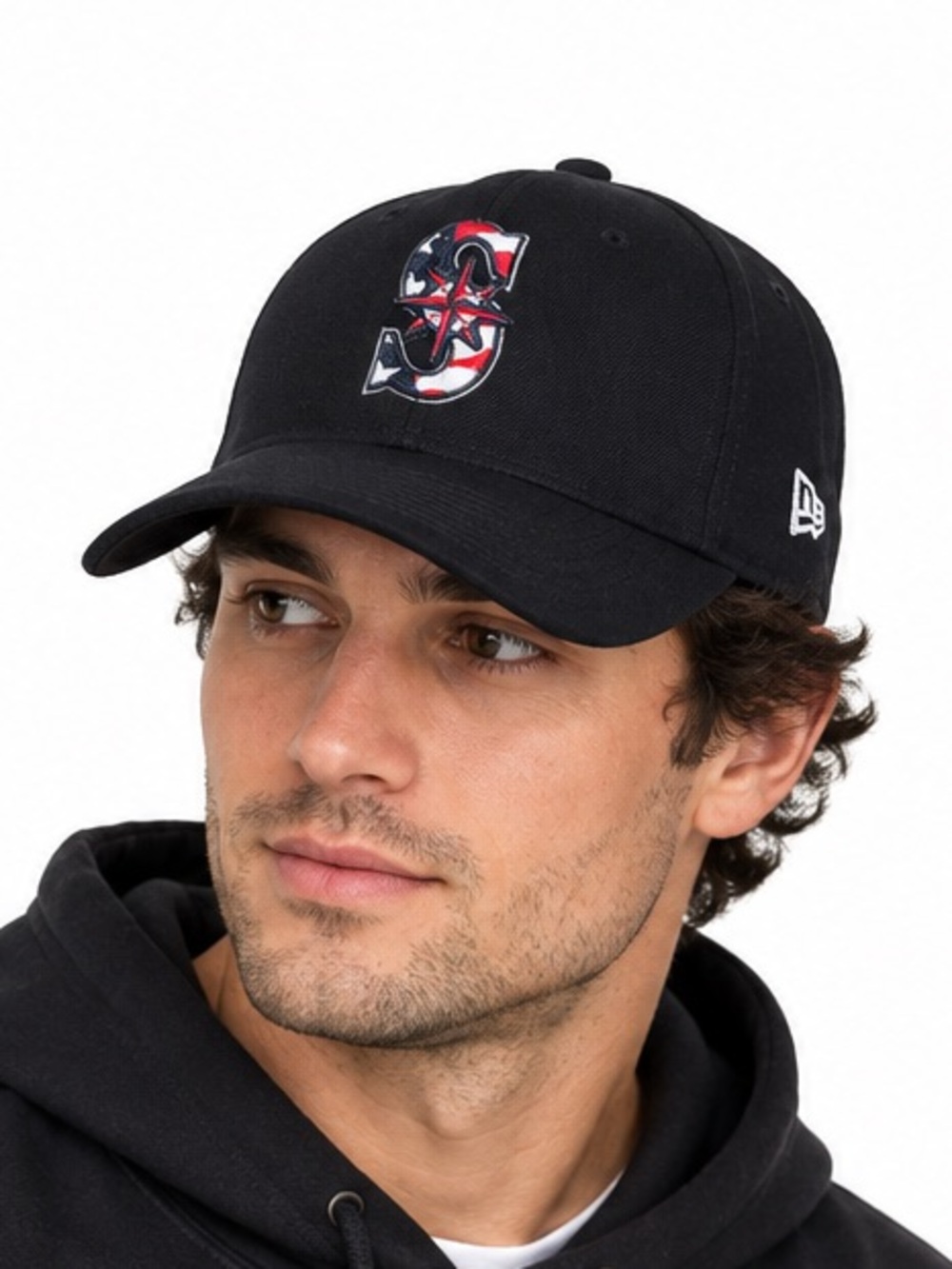 New Era Seattle Mariners American Flag Logo Fitted Hat Cap Size 7